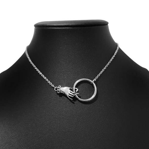 Silver Hand Loop Choker - Picture 5 of 7